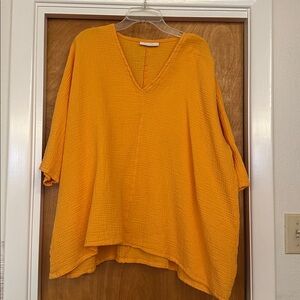 Bryn Walker golden cotton gauze blouse